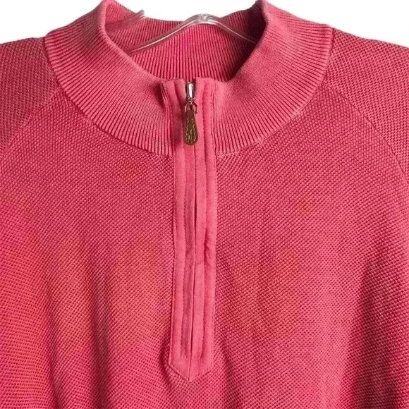 Johnnie-O Men's Red Half-Zip Mock Neck Sweater Size L Autism Speaks arm logo - Picture 2 of 13